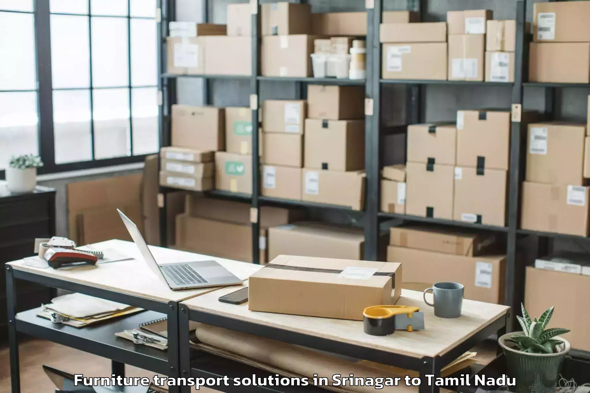 Book Srinagar to Manamelkudi Furniture Transport Solutions Online